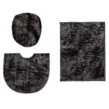Kit Banheiro jogo 3 peças Grafiti Shaggy peludo Premium B