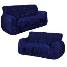 Kit Capa p Sofá 2 e 3 Lugares protege premium tecido Azul M.