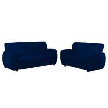 Kit Capa p Sofá 2 e 3 Lugares protege premium tecido Azul Ms