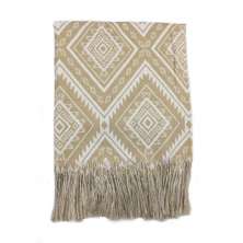 Manta Xale Sofá tipo capa jacquard 1,60X1,40m Agra Bege