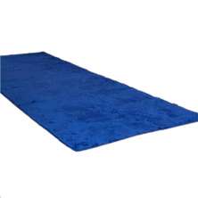 Passadeira 2,00x0,60 Azul Shaggy Quarto Sala Antiderrap B