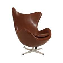 Poltrona Egg Decorativa Escritorio Courissimo CS 14 Marrom