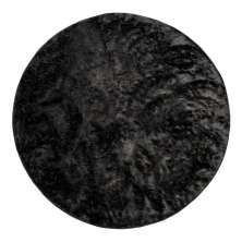 Tapete Redondo Pelúcia 1,50x1,50 Preto Antialérgico luxo A