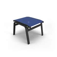 Apoio de Pé Riviera Alumínio Preto Tela Azul