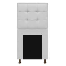 Cabeceira Copenhague 100 cm Solteiro Suede Branco - Amarena Móveis