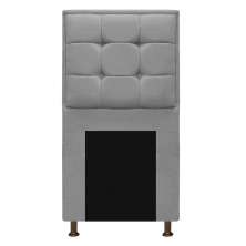 Cabeceira Copenhague 100 cm Solteiro Suede Cinza - Amarena Móveis
