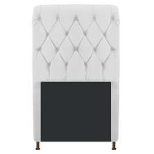 Cabeceira Estofada Cristal 100 cm Solteiro Com Capitonê Corano Branco - Amarena Móveis