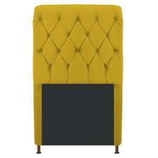 Cabeceira Estofada Cristal 100 cm Solteiro Com Capitonê Suede Amarelo - Amarena Móveis