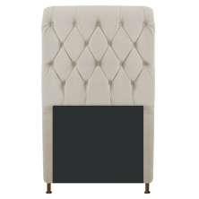 Cabeceira Estofada Cristal 100 cm Solteiro Com Capitonê Suede Bege - Amarena Móveis