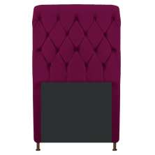 Cabeceira Estofada Cristal 100 cm Solteiro Com Capitonê Suede Bordô - Amarena Móveis
