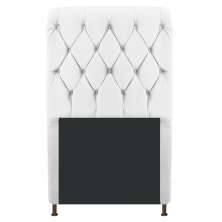 Cabeceira Estofada Cristal 100 cm Solteiro Com Capitonê Suede Branco - Amarena Móveis