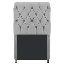 Cabeceira Estofada Cristal 100 cm Solteiro Com Capitonê Suede Cinza - Amarena Móveis