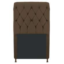 Cabeceira Estofada Cristal 100 cm Solteiro Com Capitonê Suede Marrom - Amarena Móveis