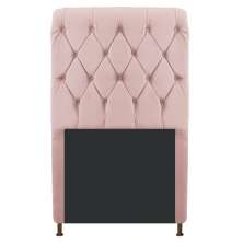 Cabeceira Estofada Cristal 100 cm Solteiro Com Capitonê Suede Rosê - Amarena Móveis