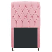 Cabeceira Estofada Cristal 100 cm Solteiro Com Capitonê Suede Rosa Bebê - Amarena Móveis