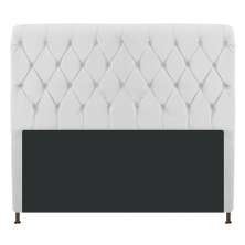 Cabeceira Estofada Cristal 140 cm Casal Com Capitonê Corano Branco - Amarena Móveis