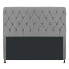 Cabeceira Estofada Cristal 140 cm Casal Com Capitonê Corano Cinza - Amarena Móveis