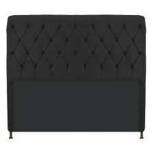 Cabeceira Estofada Cristal 140 cm Casal Com Capitonê Corano Preto- Amarena Móveis