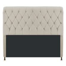 Cabeceira Estofada Cristal 140 cm Casal Com Capitonê Suede Bege - Amarena Móveis