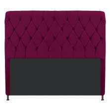 Cabeceira Estofada Cristal 140 cm Casal Com Capitonê Suede Bordô - Amarena Móveis