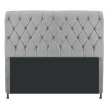 Cabeceira Estofada Cristal 140 cm Casal Com Capitonê Suede Cinza - Amarena Móveis