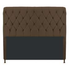 Cabeceira Estofada Cristal 140 cm Casal Com Capitonê Suede Marrom - Amarena Móveis