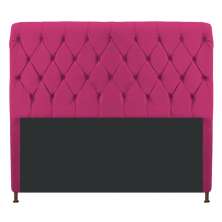 Cabeceira Estofada Cristal 140 cm Casal Com Capitonê Suede Pink - Amarena Móveis