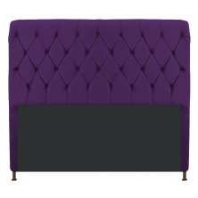 Cabeceira Estofada Cristal 140 cm Casal Com Capitonê Suede Roxo - Amarena Móveis
