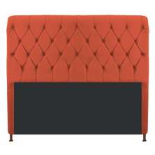 Cabeceira Estofada Cristal 140 cm Casal Com Capitonê Suede Terracota - Amarena Móveis