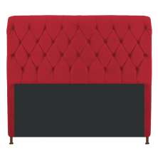 Cabeceira Estofada Cristal 140 cm Casal Com Capitonê Suede Vermelho- Amarena Móveis