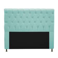 Cabeceira Estofada Cristal 160 cm Queen Size Com Strass Suede Azul Tiffany - Amarena Móveis