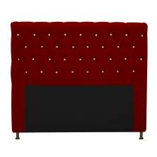 Cabeceira Estofada Cristal 160 cm Queen Size Com Strass Suede Bordô - Amarena Móveis