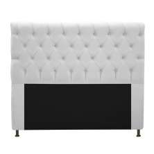 Cabeceira Estofada Cristal 160 cm Queen Size Com Strass Suede Branco - Amarena Móveis
