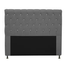 Cabeceira Estofada Cristal 160 cm Queen Size Com Strass Suede Cinza - Amarena Móveis