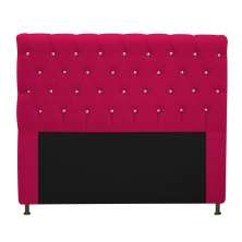Cabeceira Estofada Cristal 160 cm Queen Size Com Strass Suede Pink - Amarena Móveis