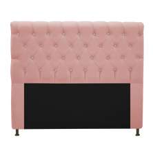 Cabeceira Estofada Cristal 160 cm Queen Size Com Strass Suede Rosê - Amarena Móveis