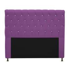 Cabeceira Estofada Cristal 160 cm Queen Size Com Strass Suede Roxo - Amarena Móveis