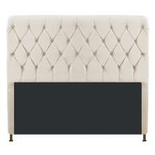 Cabeceira Estofada Cristal 195 cm King Size Com Capitonê Corano Bege - Amarena Móveis