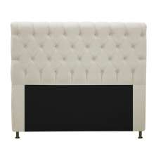Cabeceira Estofada Cristal 195 cm King Size Com Strass Suede Bege - Amarena Móveis