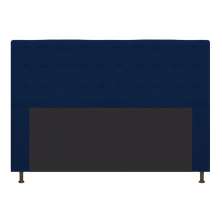 Cabeceira Estofada Dama 140 cm Casal Com Botonê  Suede Azul Marinho - Amarena Móveis