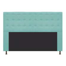 Cabeceira Estofada Dama 140 cm Casal Com Botonê  Suede Azul Tiffany - Amarena Móveis