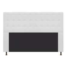 Cabeceira Estofada Dama 140 cm Casal Com Botonê  Suede Branco - Amarena Móveis