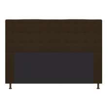 Cabeceira Estofada Dama 140 cm Casal Com Botonê  Suede Marrom - Amarena Móveis