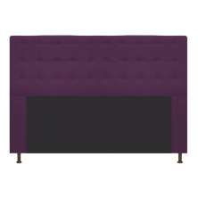 Cabeceira Estofada Dama 140 cm Casal Com Botonê  Suede Roxo - Amarena Móveis