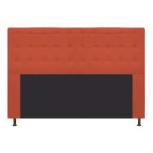 Cabeceira Estofada Dama 140 cm Casal Com Botonê  Suede Terracota - Amarena Móveis
