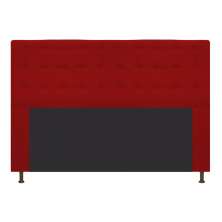 Cabeceira Estofada Dama 140 cm Casal Com Botonê  Suede Vermelho - Amarena Móveis