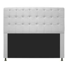 Cabeceira Estofada Dama 140 cm Casal Com Strass  Corano Branco - Amarena Móveis