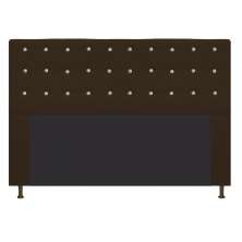 Cabeceira Estofada Dama 140 cm Casal Com Strass  Suede Marrom - Amarena Móveis
