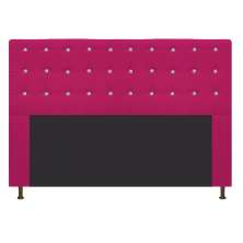 Cabeceira Estofada Dama 140 cm Casal Com Strass  Suede Pink - Amarena Móveis