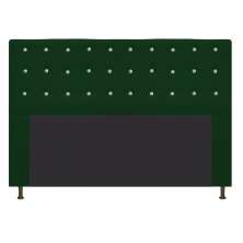 Cabeceira Estofada Dama 140 cm Casal Com Strass  Suede Verde - Amarena Móveis